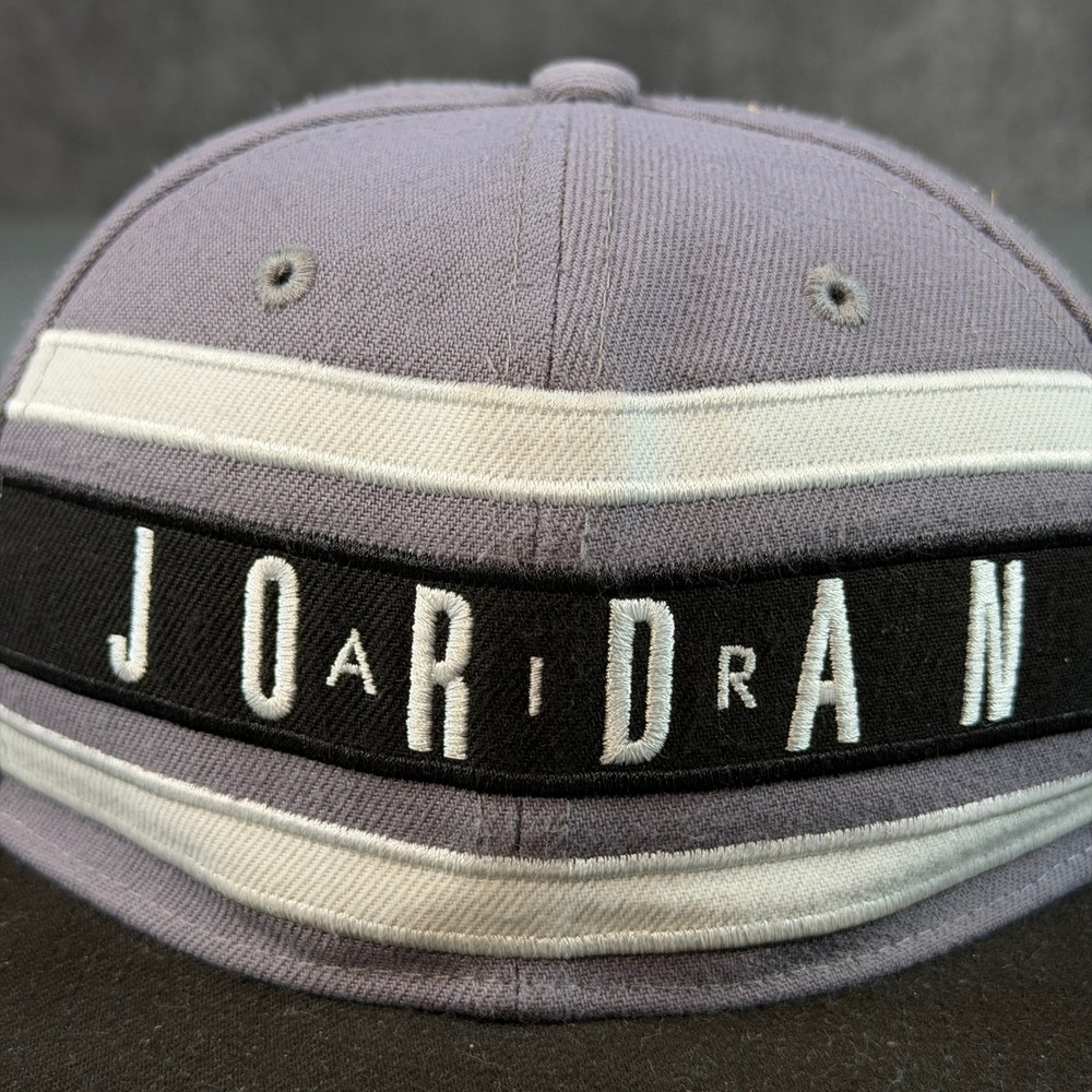 Jordan Brand Youth‎ Snapback Hat Grey Black White Stripe Jumpman Adjustable Cap